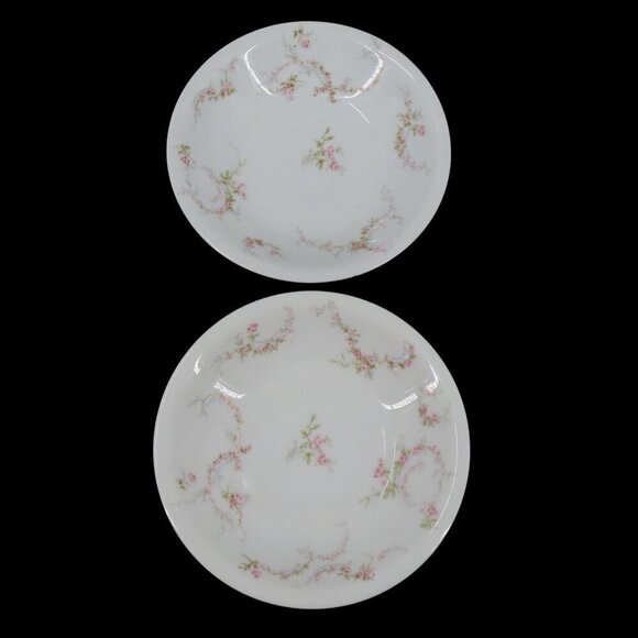 Theodore Haviland Limoges Set of 2 Bowls 7.4in Pink Rose Floral Flower France - Picture 1 of 11